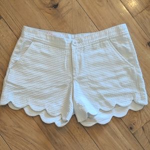 Lilly Pulitzer White Buttercup Scallop Edge Shorts